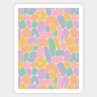 Colorful abstract shapes pattern in pastel tones Sticker